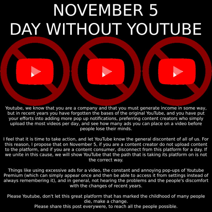 No Youtube On November 5