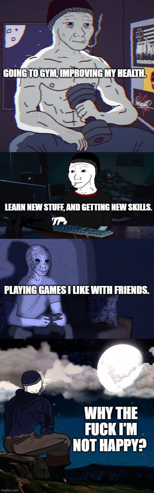 Maybe the happiness comes from inside? Like semen.