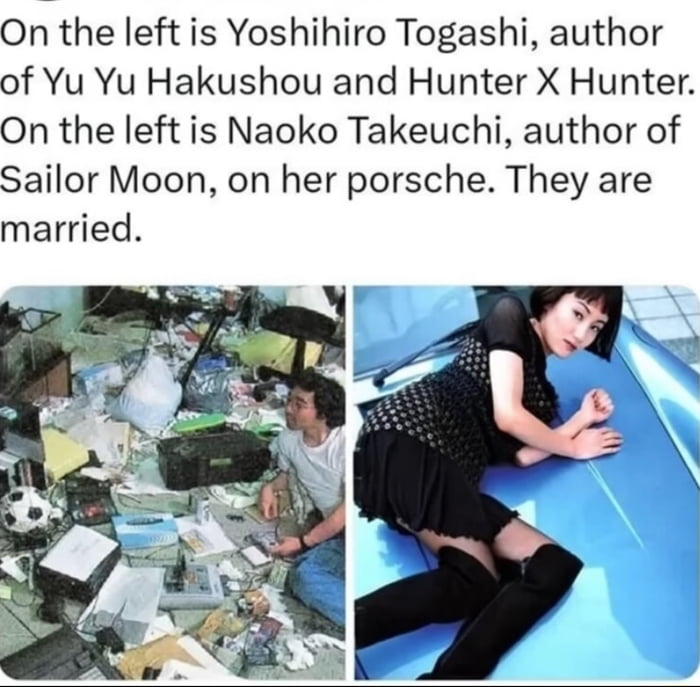 Did you know. The hunter x hunter and sailor moon creators are married ?!