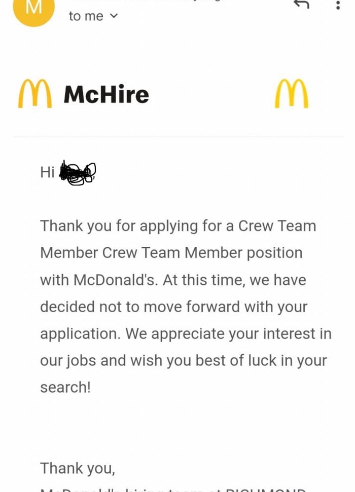 I GOT REJECTED FROM MCDONALDS