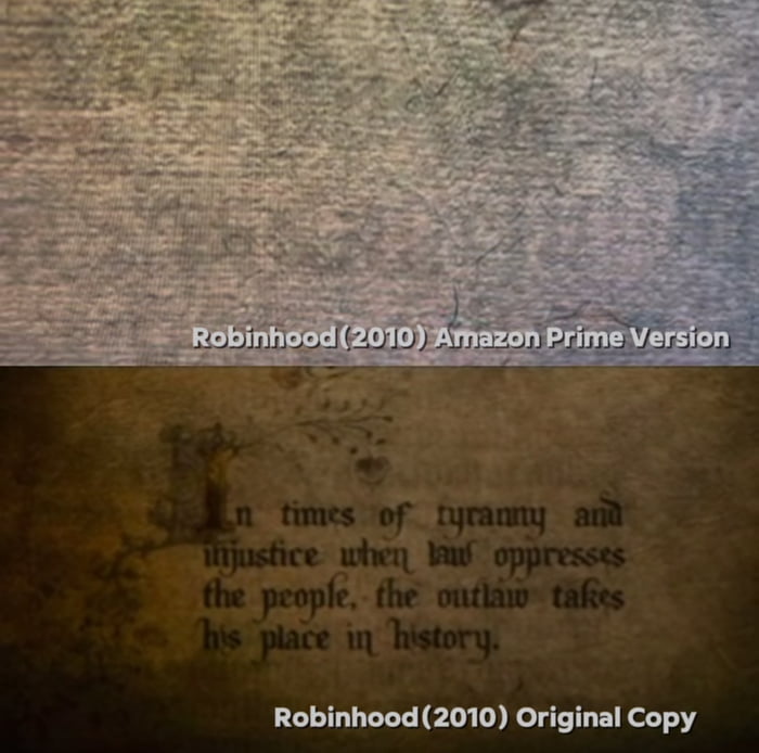 It seems that Amazon censored the intro to Robin Hood... What an odd thing to do