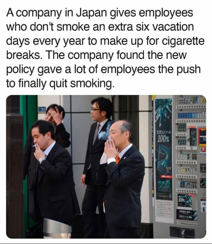 Smoking is bad for your health and your vacation days