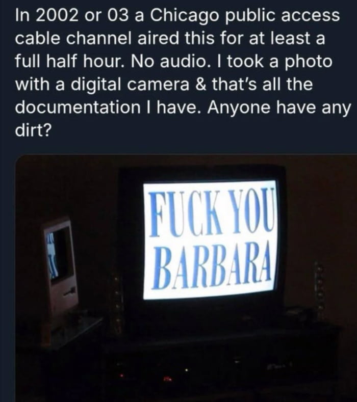 Oh Shit what the hell Barbara do that time