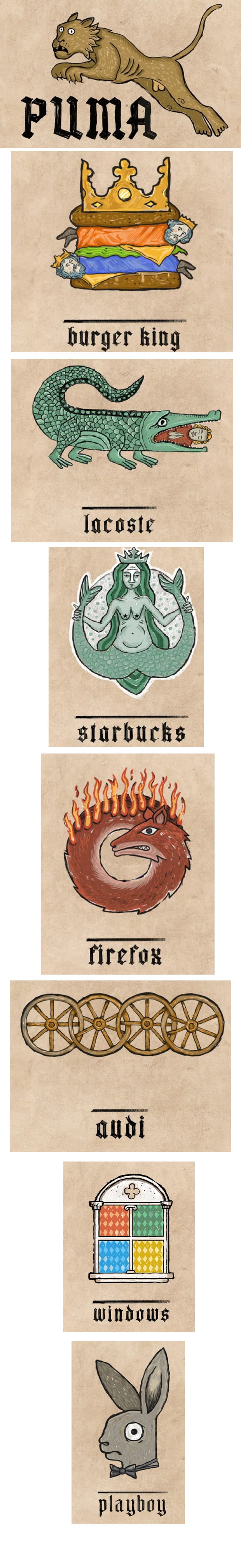 Some famous logos in medieval style (zoom it for better experience)