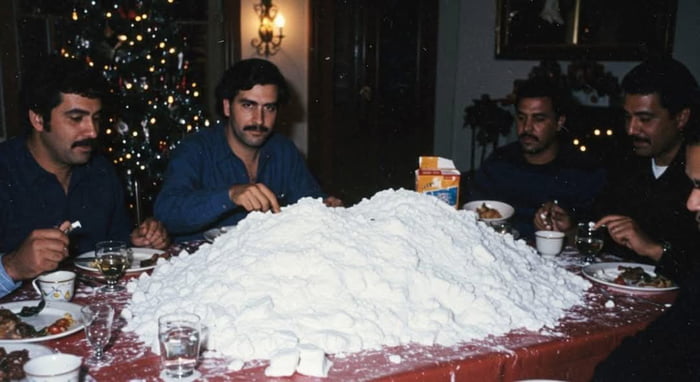 Pablo has more snow on his table than in Lithuania during Christmas :(