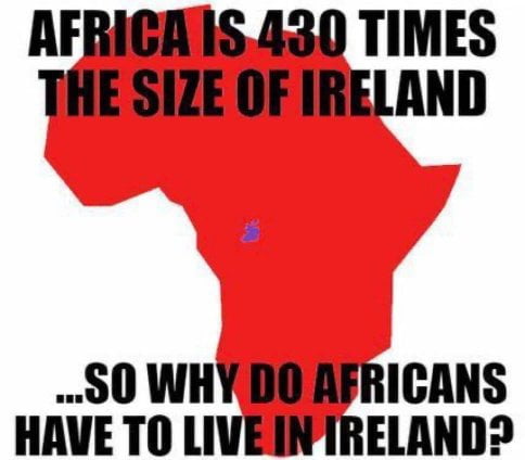 I never see Irish people rioting on the streets repatriations for their enslavement.
