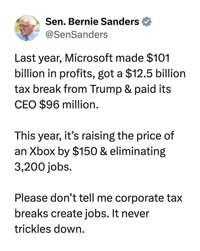 No trickle down