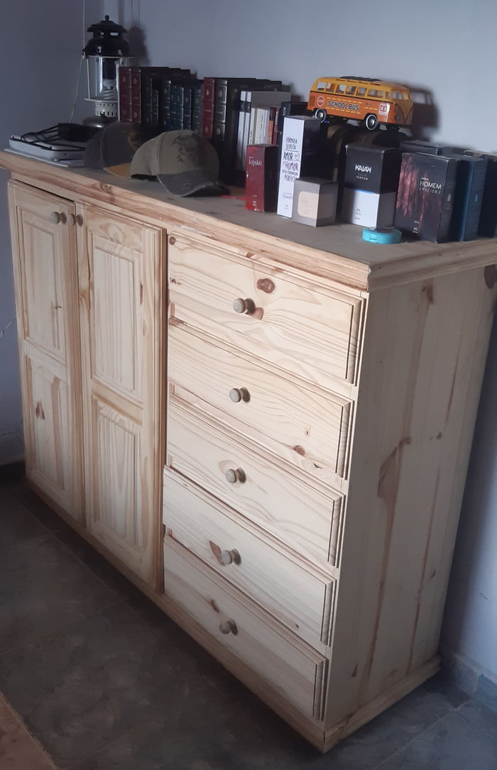 As a means to fight depression I took to carpentry. This is my first piece, it ain't much but I'm proud of it. Took me 2 weeks at a rather comfortable pace.