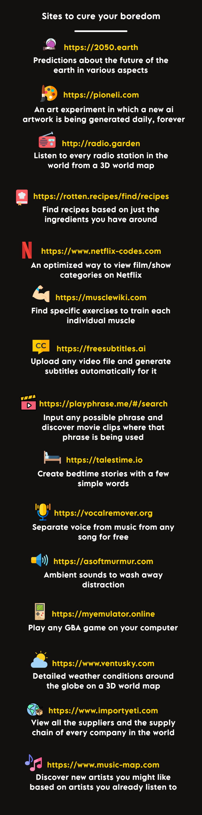 Interesting sites to cure your boredom