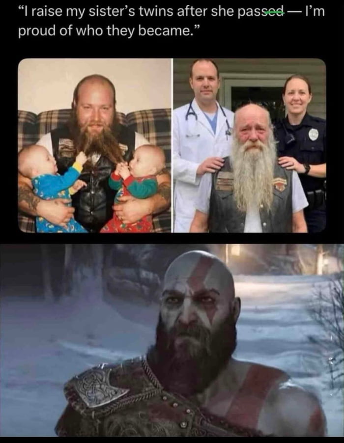 Raising twins after your sister passed and they become a doctor and a cop is truly god-tier parenting