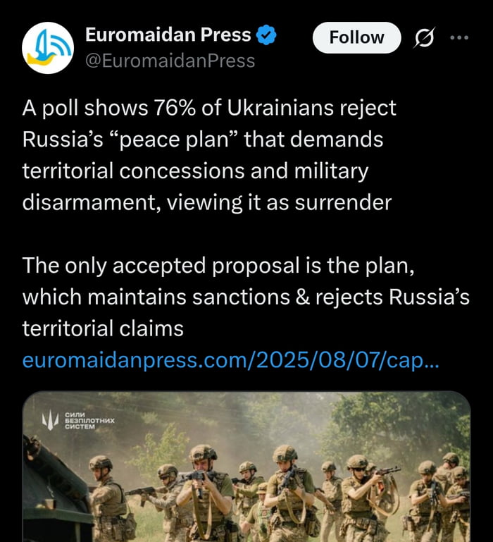The Ukrainian stance as far as we can tell