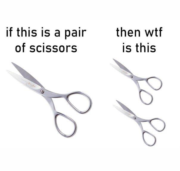 A pair of pair of scissors goes hard