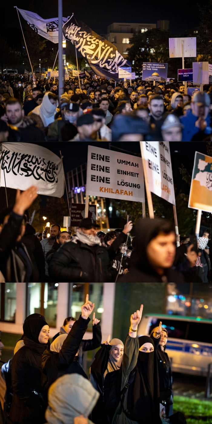 Wake up Europe! On 03.11.2023: 3000 Islamists marched unopposed in Essen German calling for the establishment of a Kalifat.