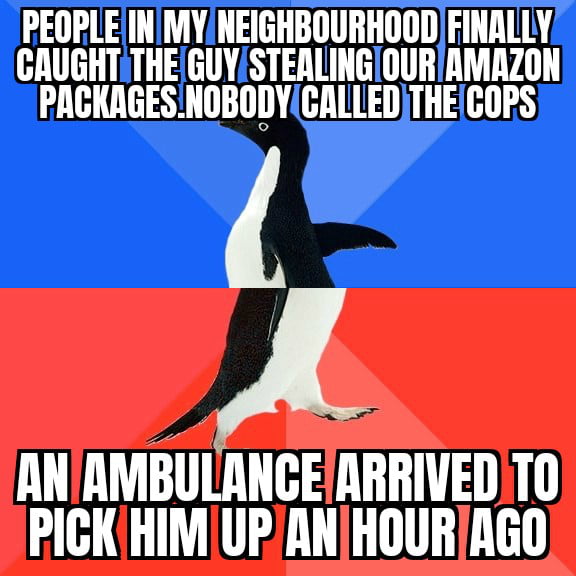 You know a situation has gotten out of control when you look at the thief and think " we should really stop hitting him "