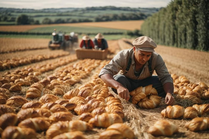 Yearly Croissant harvest in France