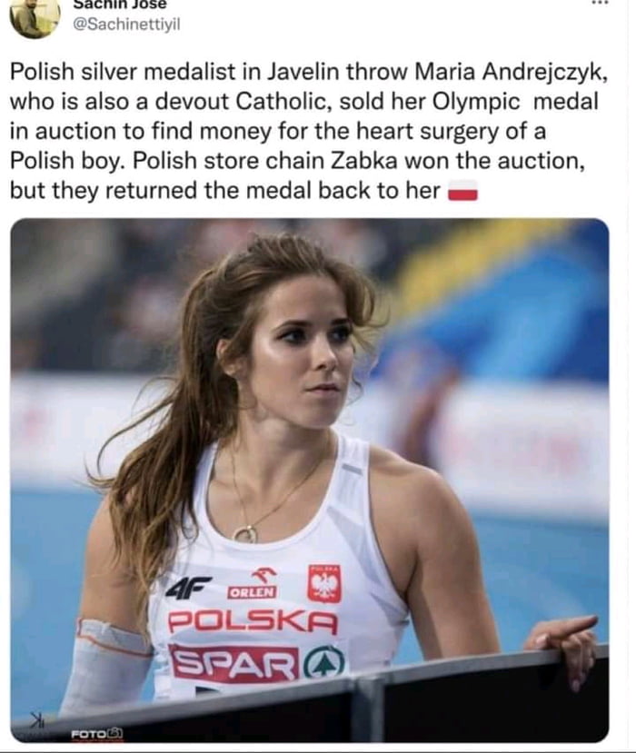 Sold her Olympic medal.