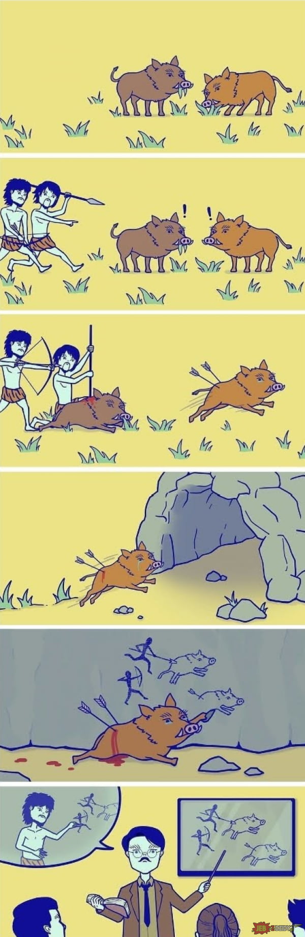 The wild boar is wild, the wild boar is sad.