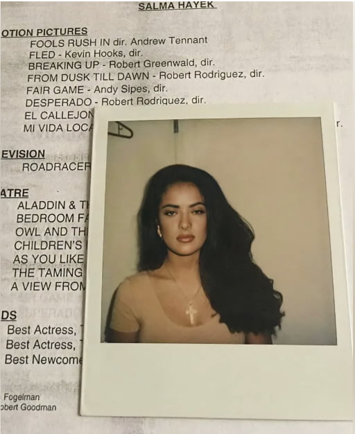 A 1995 casting photo of Salma Hayek