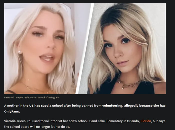 Mom sues school after being banned from volunteering 'because she has an OnlyFans'