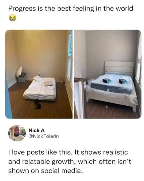 Real come up is going from floor to bed