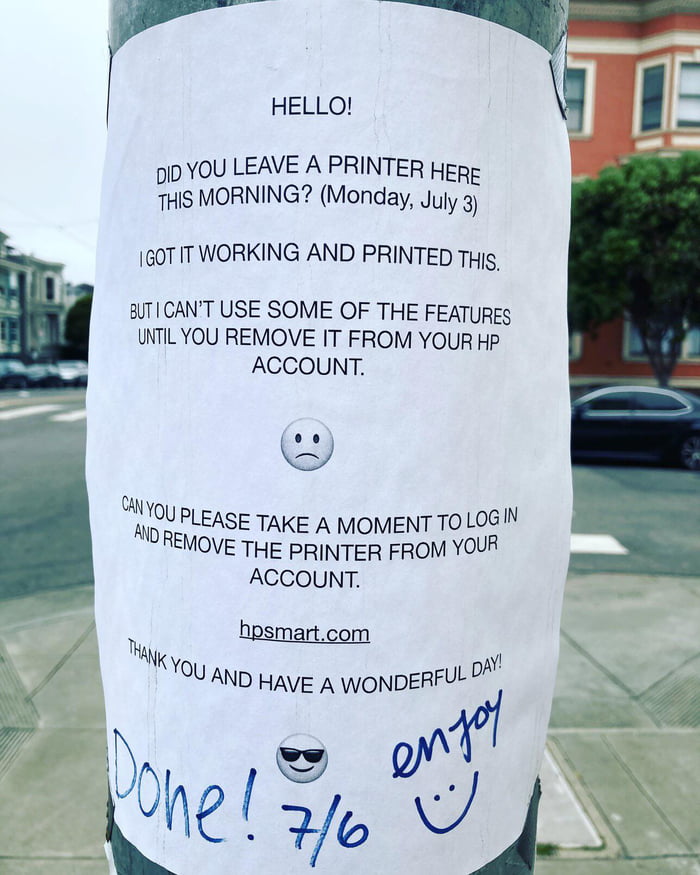 A working printer certainly seems far-fetched