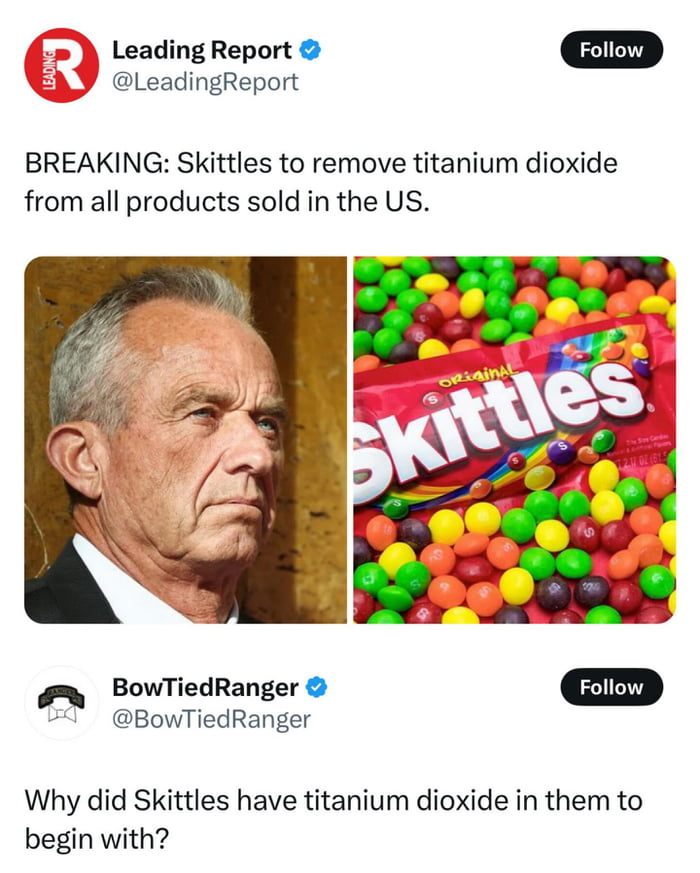 Wait, titanium dioxide was in Skittles?
