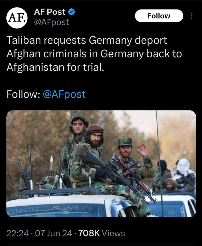 Never thought I'd see the day where the Taliban defend Germany better than Germany defends itself