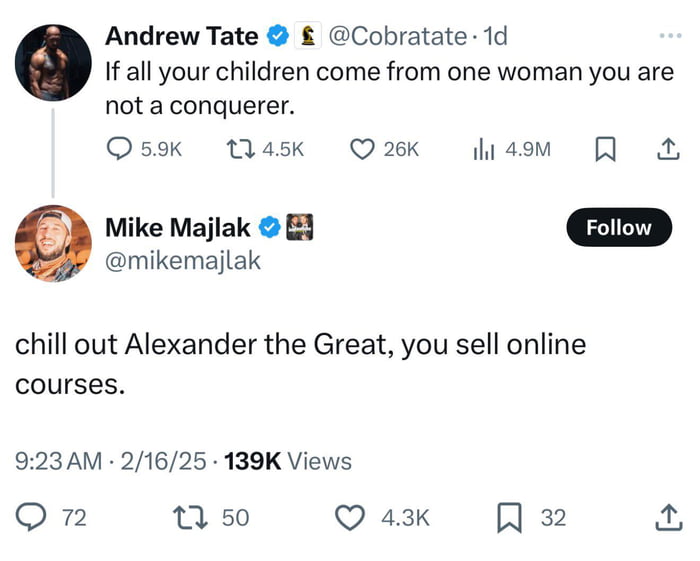 Andrew’s Tate’s delusions meet their fate.
