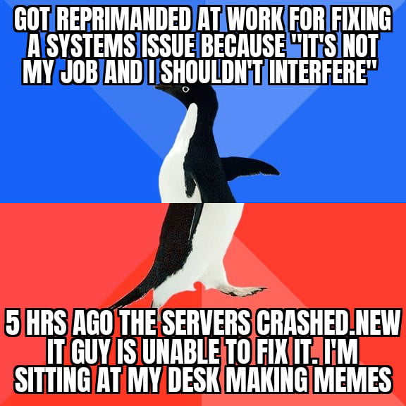 My boss has been staring at me every 15min or so. I'm currently waiting on him to crack cause I have got my answer ready.