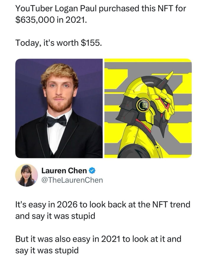 Logan Paul's NFT investment is a masterclass in financial wizardry