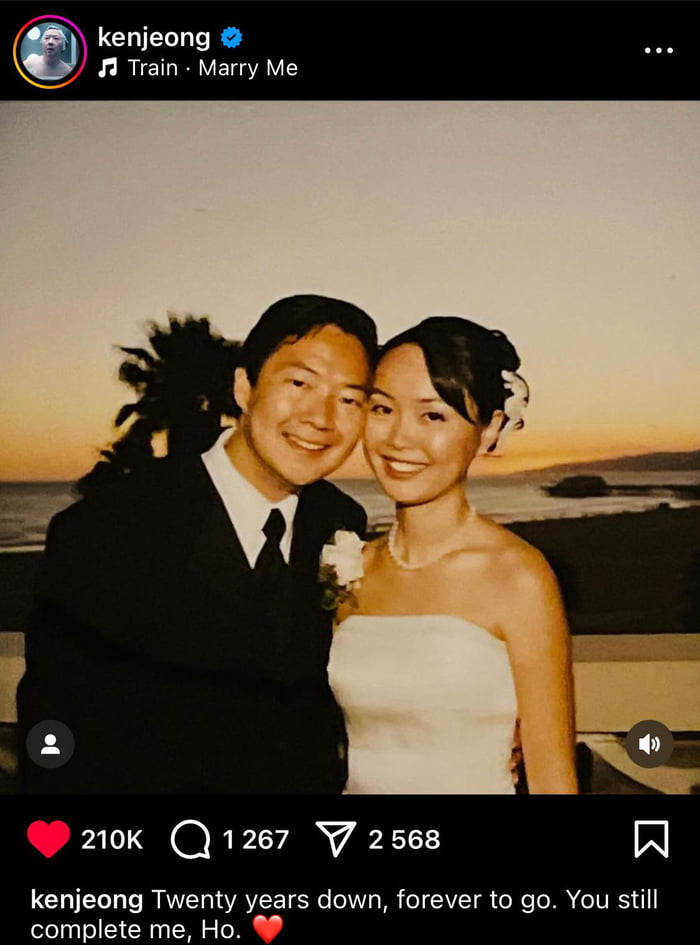 Comedian Ken Jeong's heartfelt message for his wife, Tran Ho, on their 20th wedding anniversary.