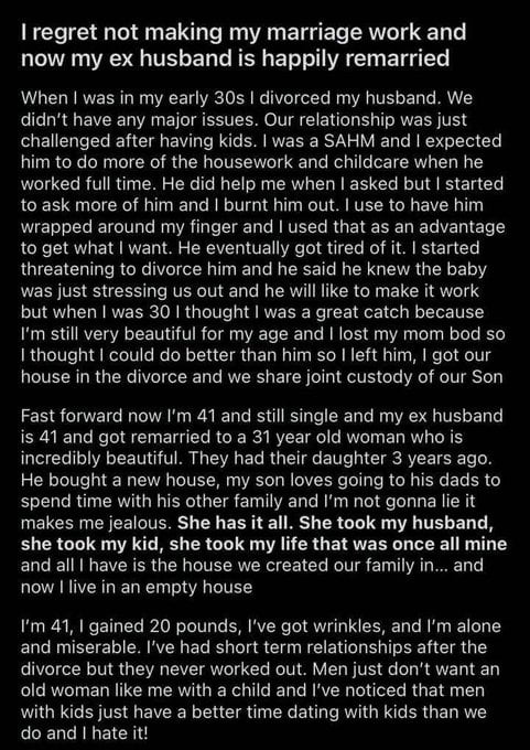 Woman: self-downgrade