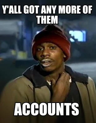 Since its back, need an updated accounts