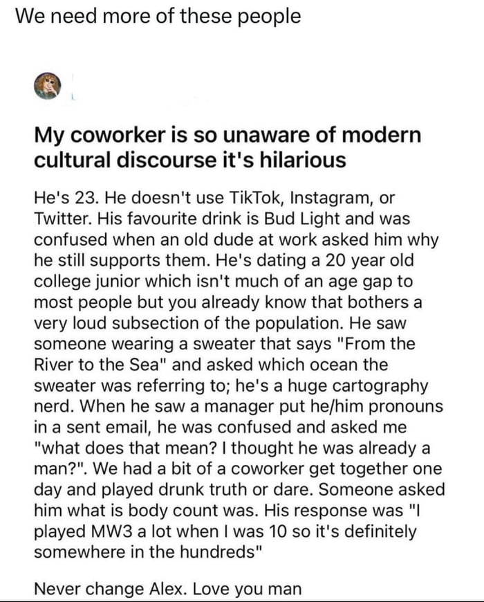 Based man, wish everyone was like him