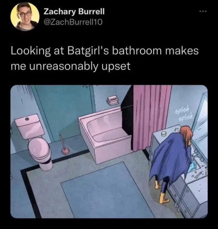 Batgirl's bathroom layout is a crime against humanity