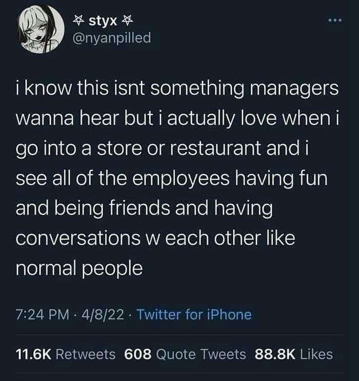 Employees enjoying themselves, what a concept