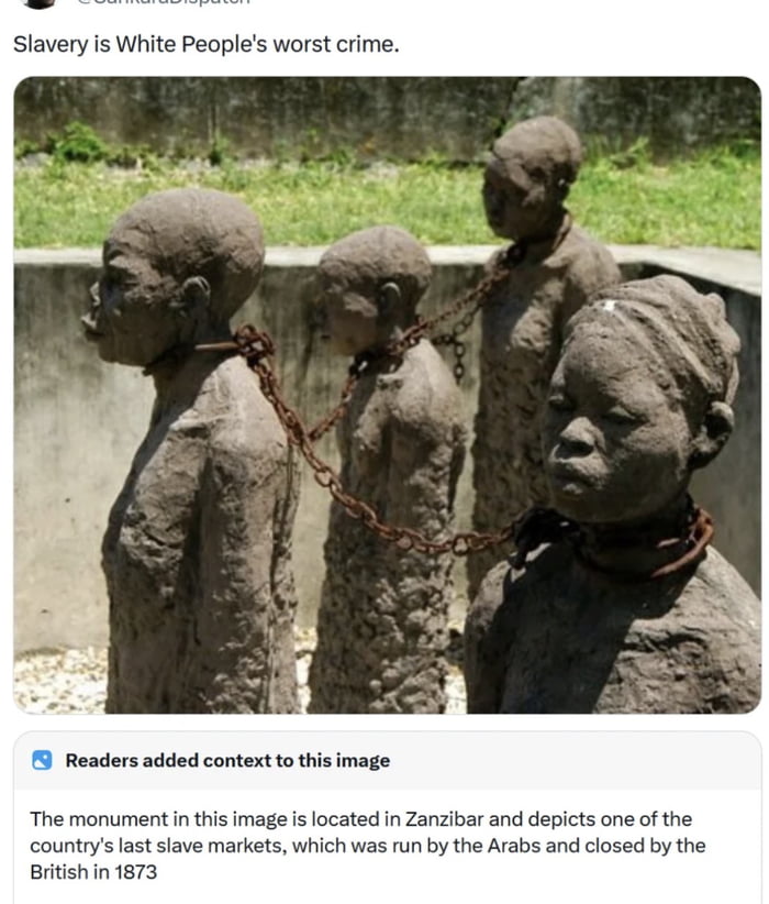 White people are the worst. They even freed slaves.
