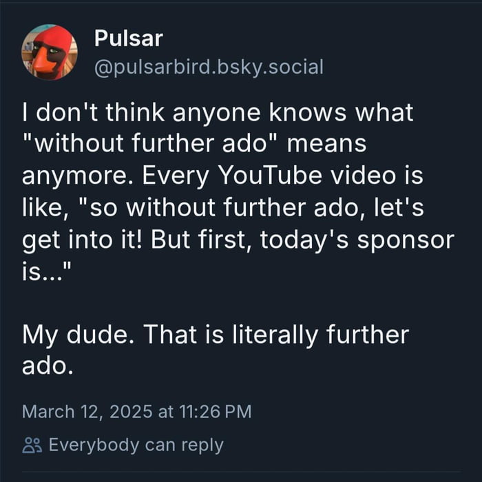 " without further ado"