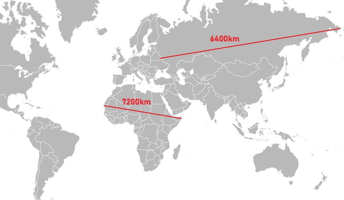 A Map Comparing Actual Distances to Their Representation on the Mercator Projection.