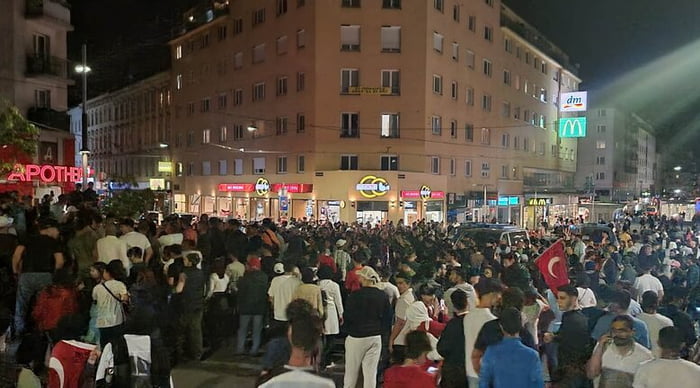 Uneducated, conservative Turks in Europe, a significant proportion of whom work unskilled labor jobs or live on welfare, are celebrating the victory of their goat king. Millions of these intellectually simpler characters should be deported to their b