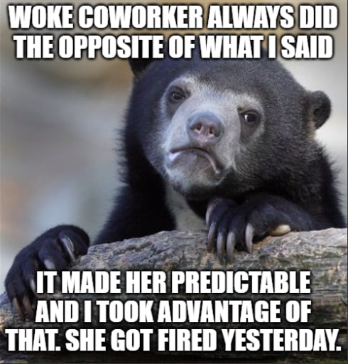 She couldn't bear the "mansplaining"...