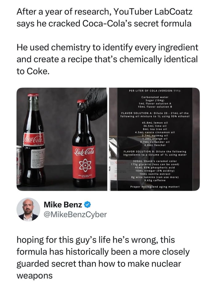 Someone just cracked the Coca-Cola secret formula