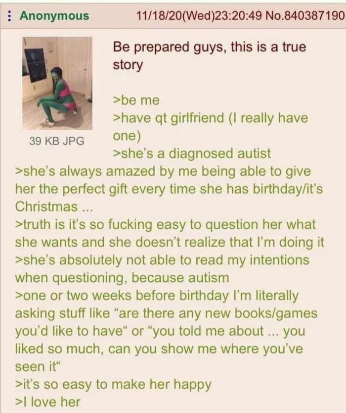 Anon loves his girlfriend
