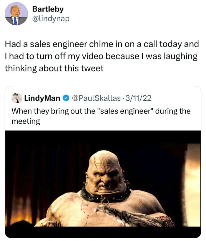 Sales engineer making an appearance