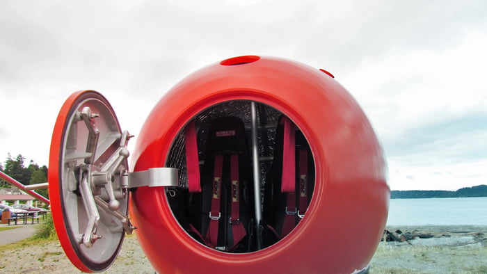 This is a survival capsule design to survive a tsunami. Look familiar?