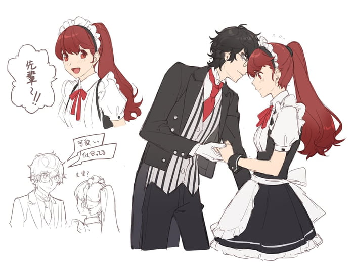 Posting Persona pics daily. Day 1745: P5R Kasumi and Joker