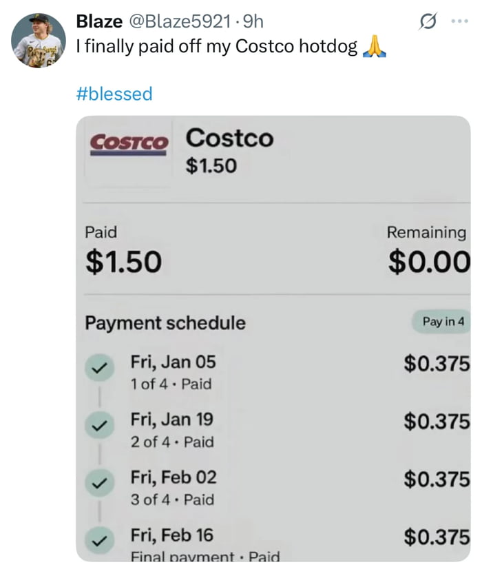 The ultimate financial freedom has been achieved.