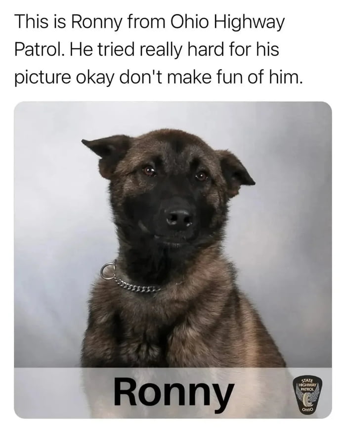 Ronny tried his best for the photo, give him a break