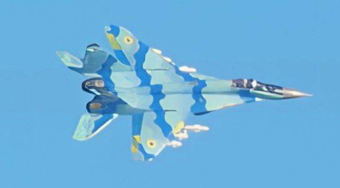 In the skies of Ukraine, during a combat mission, a MiG-29 fighter jet of the Azerbaijani Air Force was spotted.