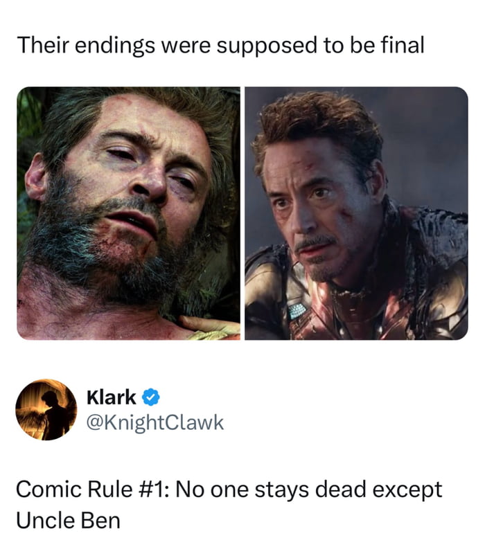 Except Uncle Ben—he's like a legendary exception